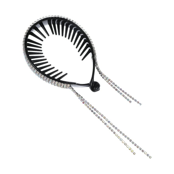 Unique Bargains 1 Pc Classic Rhinestone Hairpin Hairdo Clip for Girls 3.35"x2.36"x0.47" Assorted Color