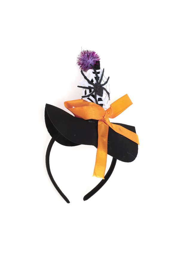 1 Pc Classic Spider Web Pattern Headband for Halloween Black Orange