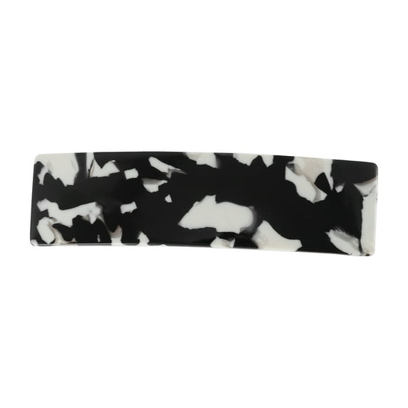 Unique Bargains 1 Pc Classic Square Hair Clips Hairdo Clip for Women 3.43"x0.94"x0.71" Black White