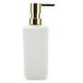 thumbnail image 1 of Unique Bargains 1 Pc Classic Vertical Lines Soap Pump Dispenser for Hotels 350ml Gold Tone White, 1 of 6