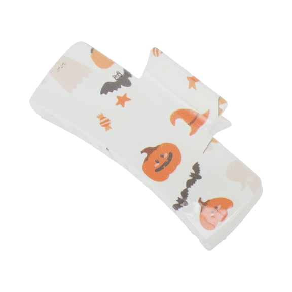 Unique Bargains 1 Pc Claw Clip Cute Halloween Pumpkin Design Hair Clip Orange White