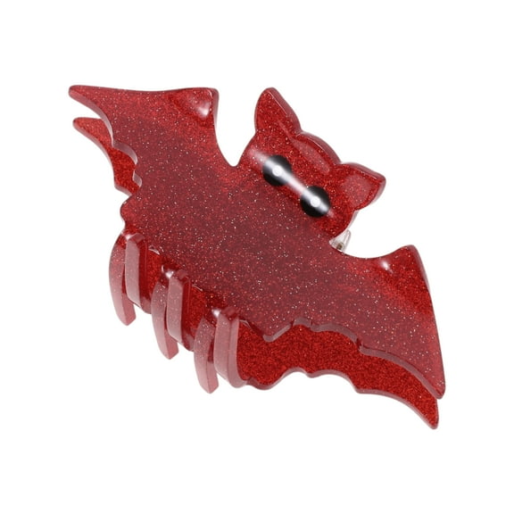 Unique Bargains 1 Pc Claw Clip Halloween Bat Design Hair Clip for Women Red