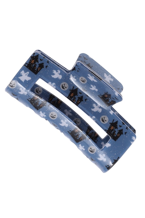 1 Pc Claw Clip Halloween Ghost Castle Hair Clip for Women Black Blue