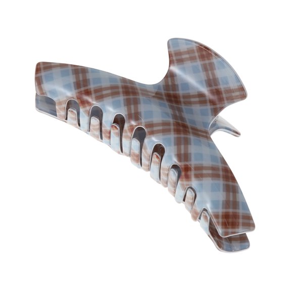 Unique Bargains 1 Pc Claw Clip Hanger Style Hair Clip Brown Blue