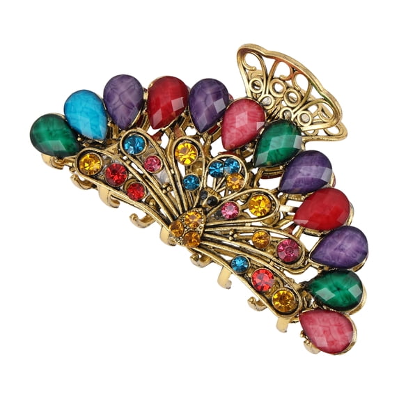 Unique Bargains 1 Pc Claw Clip Large Half Circle Colorful