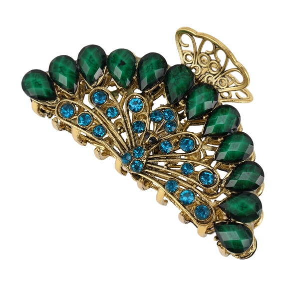 Unique Bargains 1 Pc Claw Clip Large Half Circle Green