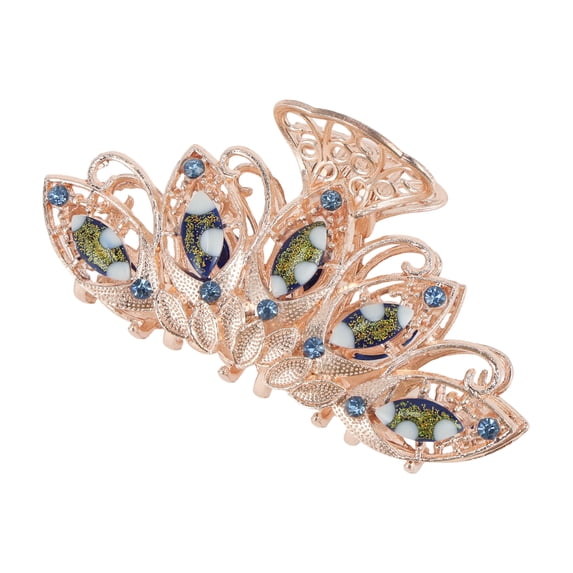 Unique Bargains 1 Pc Claw Clip Rhinestone Crown Blue