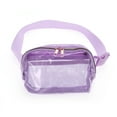thumbnail image 1 of Unique Bargains 1 Pc Clear Double Pull Style Running Waist Pack for Hiking Gym Light Purple TPU, 1 of 4