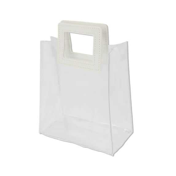 Unique Bargains 1 Pc Clear Gift Bag Durable Square Reusable Gift Bag White, Transparent 7.87"x3.94"x7.09"(L*W*H)