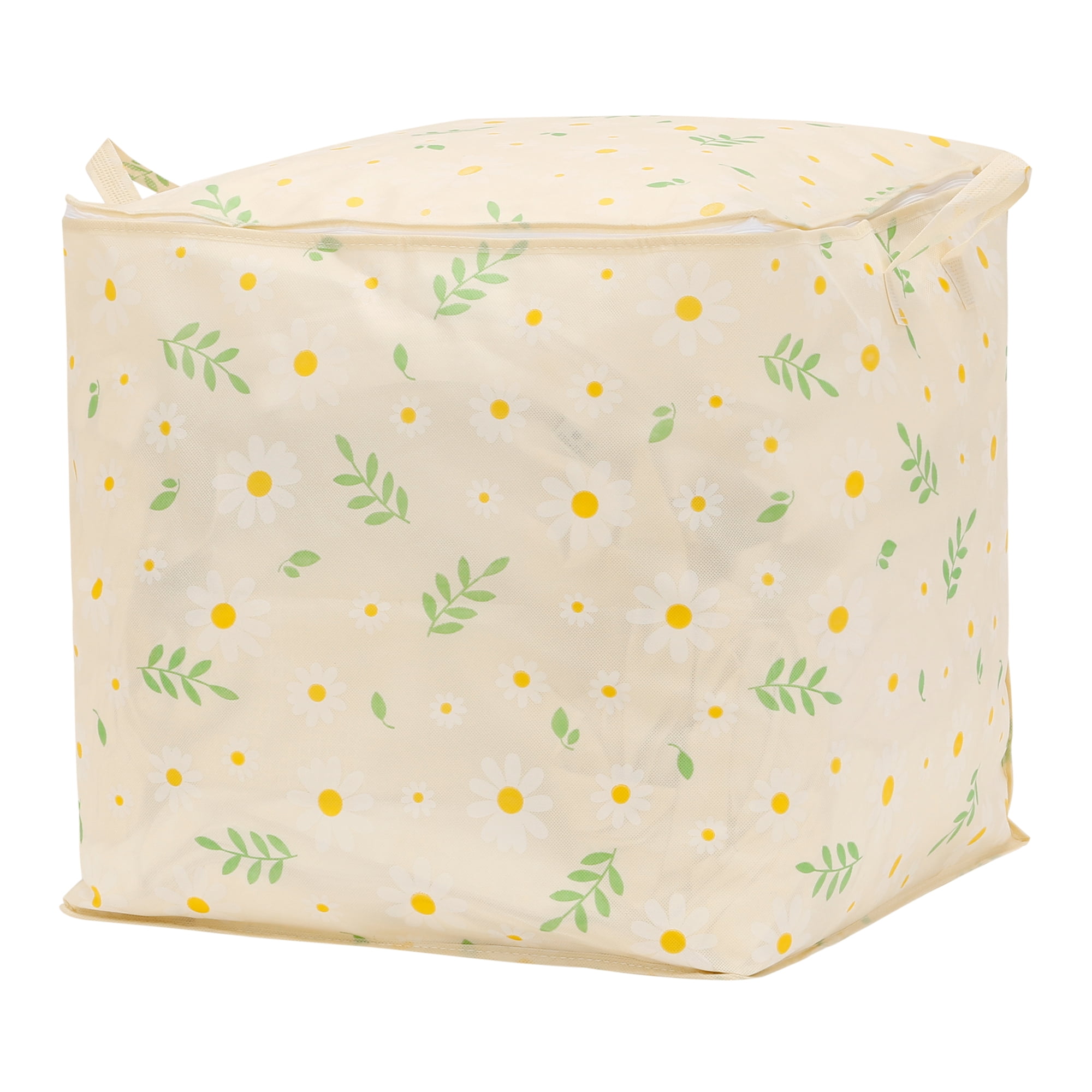 Unique Bargains 1 Pc Clothes Storage Foldable Storage Bags Beige 19*19*19in