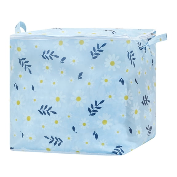 Unique Bargains 1 Pc Clothes Storage Foldable Storage Bags Blue 17*17*17in