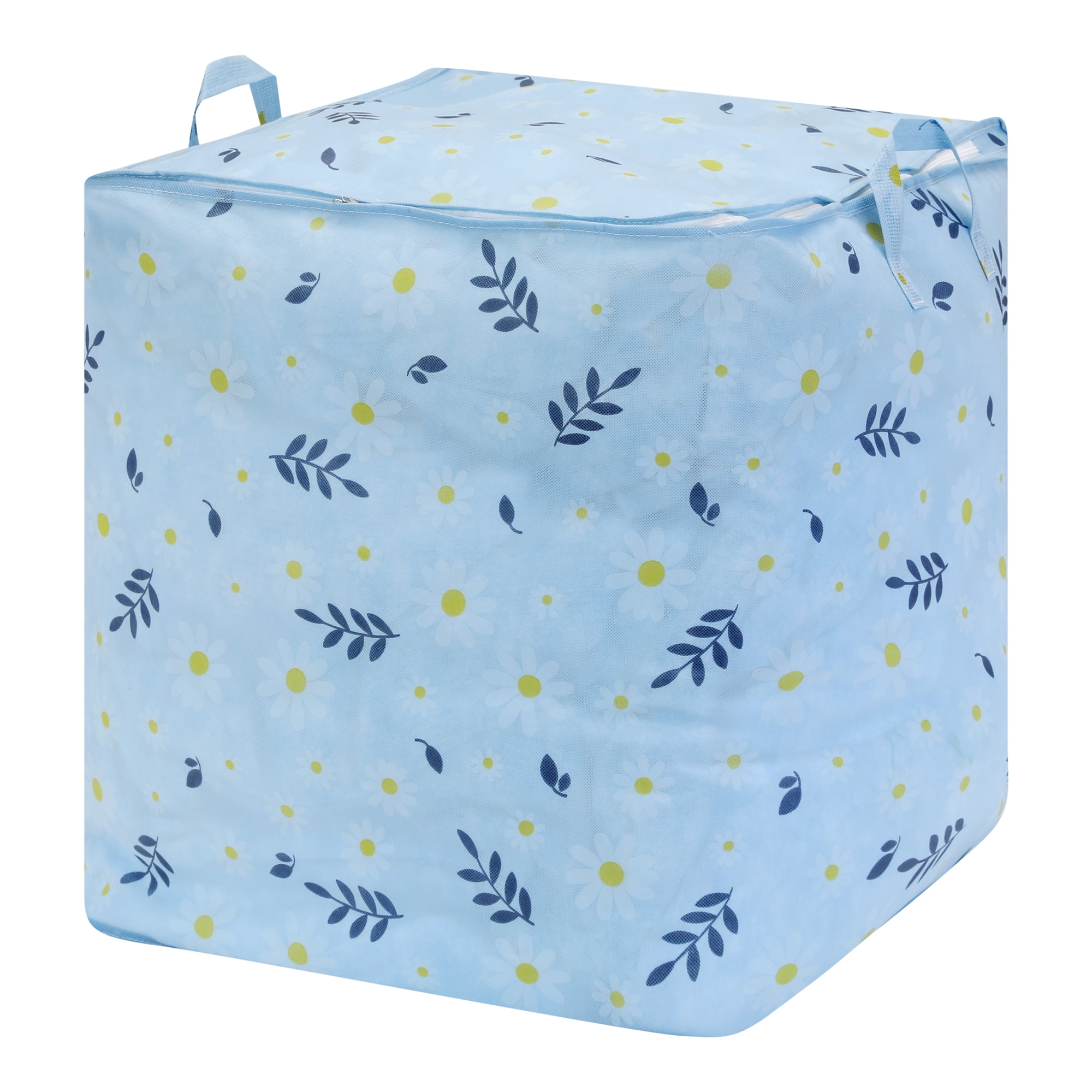 Unique Bargains 1 Pc Clothes Storage Foldable Storage Bags Blue 20*20*28in