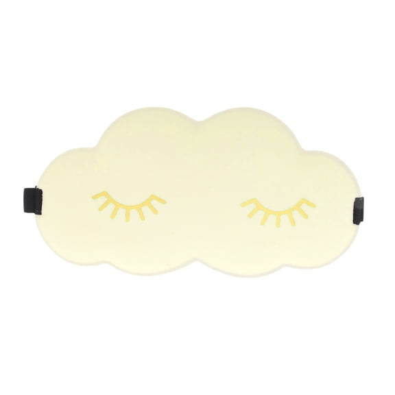 Unique Bargains 1 Pc Cloud Eyelash Pattern 3D Eye Mask for Rest for Travel Beige Polyester Sponge