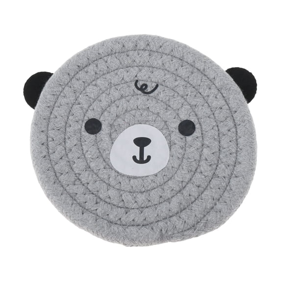 Unique Bargains 1 Pc Coaster Heat Insulation Mat Drink Coaster Gray Cotton rope
