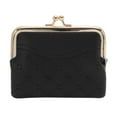 thumbnail image 1 of Unique Bargains 1 Pc Coin Purse Wallet Argyle Clip Buckle Coin Purse Pouch Black, 1 of 5