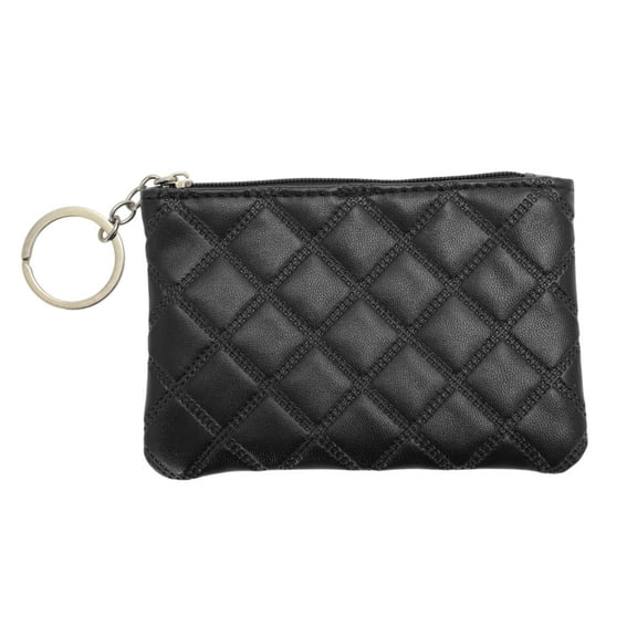Unique Bargains 1 Pc Coin Purse Wallet Argyle Coin Purse Pouch Black