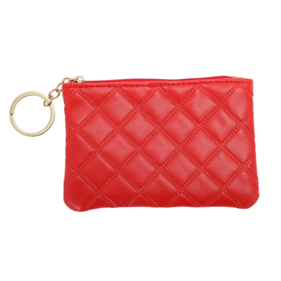 Unique Bargains 1 Pc Coin Purse Wallet Argyle Coin Purse Pouch Red