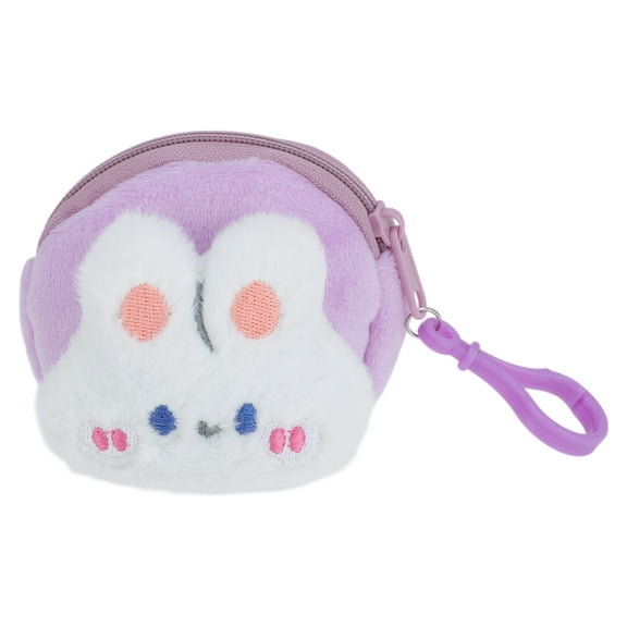 Unique Bargains 1 Pc Coin Purse Wallet Portable Cartoon Coin Purse Pouch Purple White