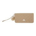 thumbnail image 1 of Unique Bargains 1 Pc Coin Purse Wallet Portable Rhombus Check Wristband Plush Pom Zip Coin Purse Pouch Khaki, 1 of 5