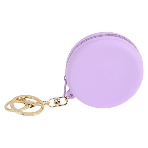 Unique Bargains 1 Pc Coin Purse Wallet Portable Round Coin Purse Pouch Purple