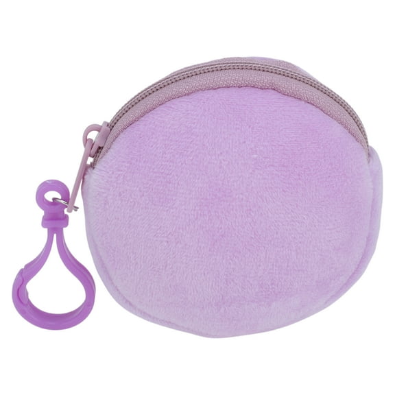 Unique Bargains 1 Pc Coin Purse Wallet Portable Round Mini Coin Purse Pouch Purple