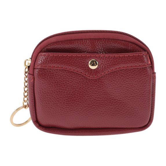 Unique Bargains 1 Pc Coin Purse Wallet Portable Square With Rounded Corners Coin Purse Pouch Red
