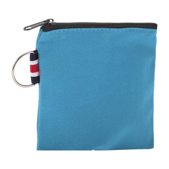 Unique Bargains 1 Pc Coin Purse Wallet Portable Square Zipper Coin Purse Pouch Light Blue