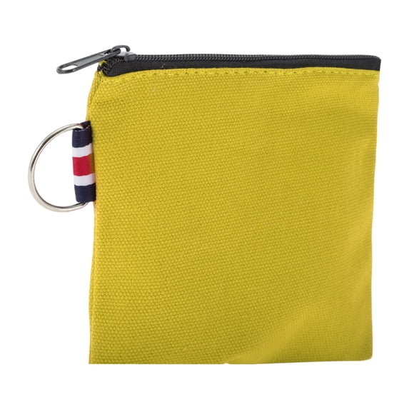 Unique Bargains 1 Pc Coin Purse Wallet Portable Square Zipper Coin Purse Pouch Light Yellow