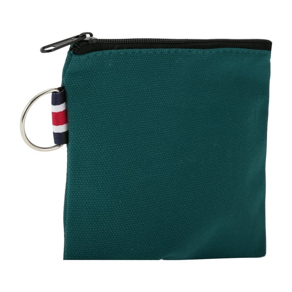 Unique Bargains 1 Pc Coin Purse Wallet Portable Square Zipper Coin Purse Pouch Peacock Blue