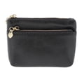thumbnail image 1 of Unique Bargains 1 Pc Coin Purse Wallet Portable Symmetrical Three Zipper Pocket Coin Purse Pouch Black, 1 of 5