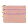 thumbnail image 1 of Unique Bargains 1 Pc Coin Purse Wallet Portable Three Zipper Pocket With Pattern Coin Purse Pouch Pink, 1 of 5