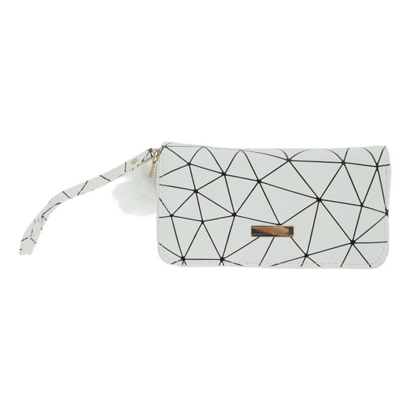 Unique Bargains 1 Pc Coin Purse Wallet Portable Triangle Double Zipspers Coin Purse Pouch White