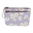 thumbnail image 1 of Unique Bargains 1 Pc Coin Purse Wallet Portable Two Zippered Pockets Floral Coin Purse Pouch Purple, 1 of 5