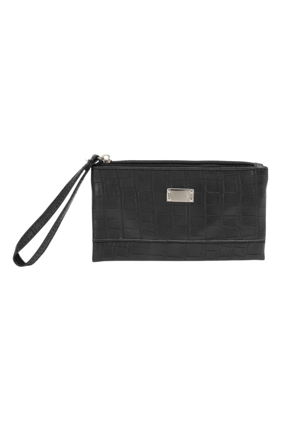 1 Pc Coin Purse Wallet Rectangular Texture Coin Purse Pouch Black