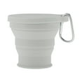 thumbnail image 1 of Unique Bargains 1 Pc Collapsible Cups Portable Folding Cup with Carabiner Folded Height 1.8cm Camping Water Cup 180ml Light Gray, 1 of 5