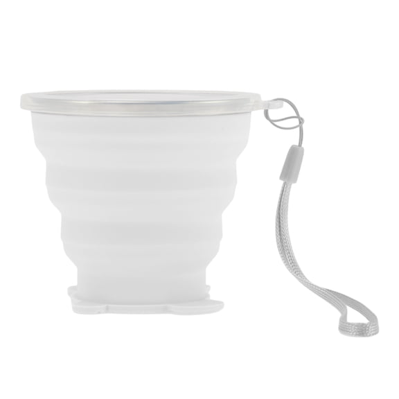 Unique Bargains 1 Pc Collapsible Cups Portable Small Folding Cup Bears Design Folded Height 1.4cm Camping Water Cup 180ml Transparent White