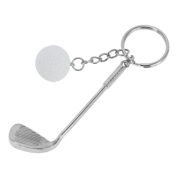 Unique Bargains 1 Pc Colorful Golf Ball Keychain White Metal