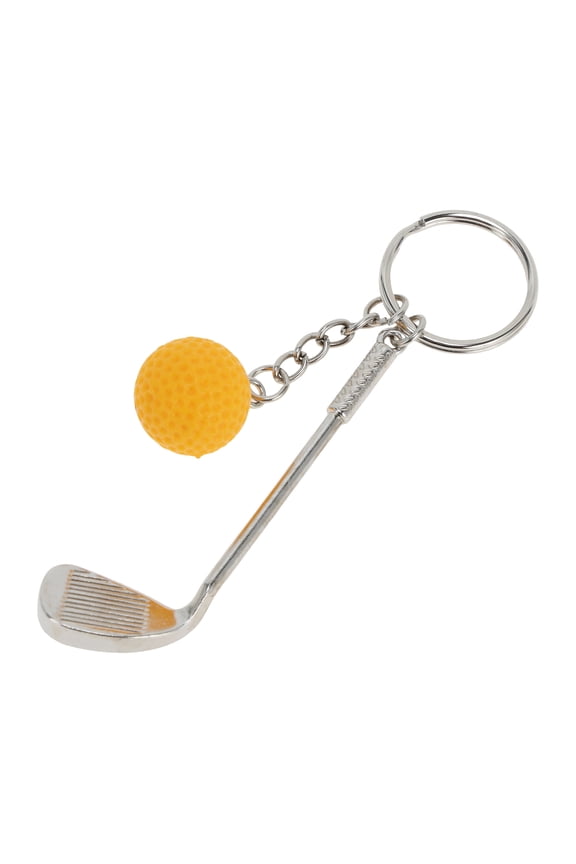 1 Pc Colorful Golf Ball Keychain Yellow Metal