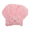 thumbnail image 1 of Unique Bargains 1 Pc Comfortable Bow Hair Towel for Bathroom Hotel Coral Fleece Pink, 1 of 5