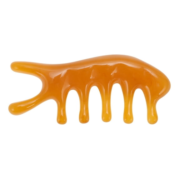 Unique Bargains 1 Pc Comfortable Head Massage Comb for Home Orange Yellow Resin