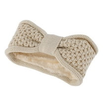 Unique Bargains 1 Pc Women's Warm Headband Winter Comfortable Ear Warmer Bow Head Wraps Beige