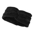 thumbnail image 1 of Unique Bargains 1 Pc Women's Warm Headband Cross Cable Knitted Headband Black, 1 of 6