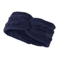 thumbnail image 1 of Unique Bargains 1 Pc Women's Warm Headband Cross Cable Knitted Headband Dark Blue, 1 of 6