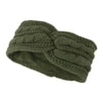 thumbnail image 1 of Unique Bargains 1 Pc Women's Warm Headband Cross Cable Knitted Headband Light Army Green, 1 of 6