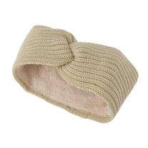 Unique Bargains 1 Pc Women's Warm Cross Knitted Headband Winter Ear Warmer Head Wraps Beige