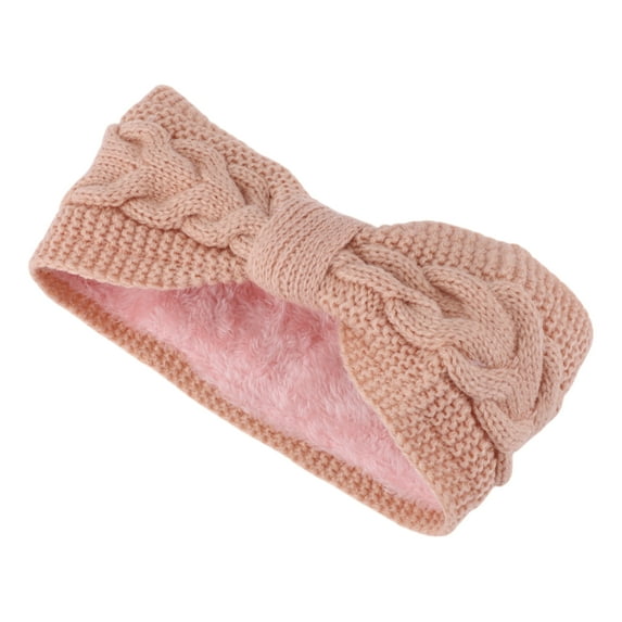 Unique Bargains 1 Pc Women's Warm Headband Winter Ear Warmer Knit Head Wraps Light Pink