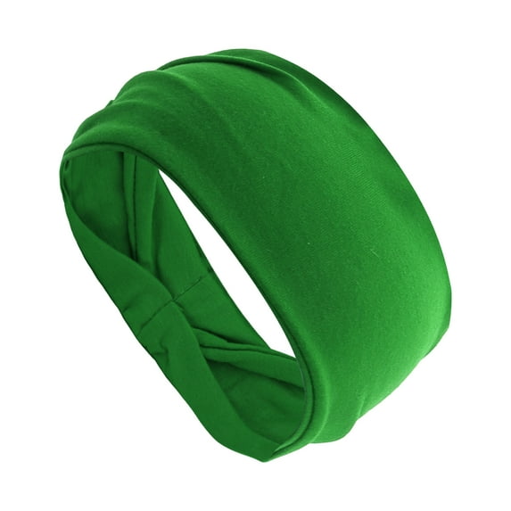 Unique Bargains 1 Pc Comfortable Headband Pure Color Wide Headband for Sport Green
