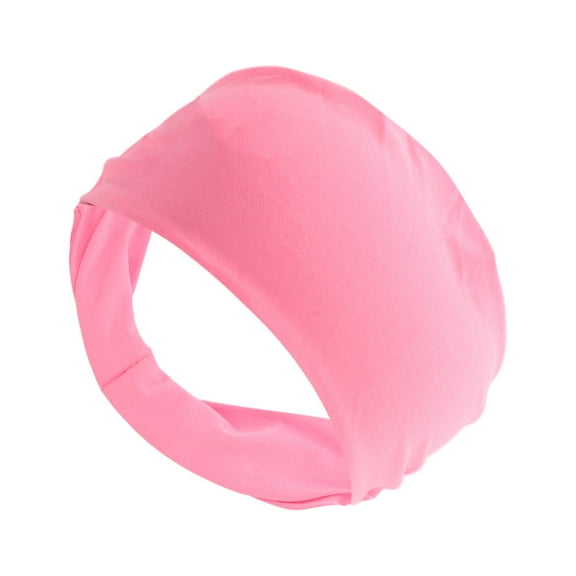 Unique Bargains 1 Pc Comfortable Headband Solid Wide Headband for Sport Pink