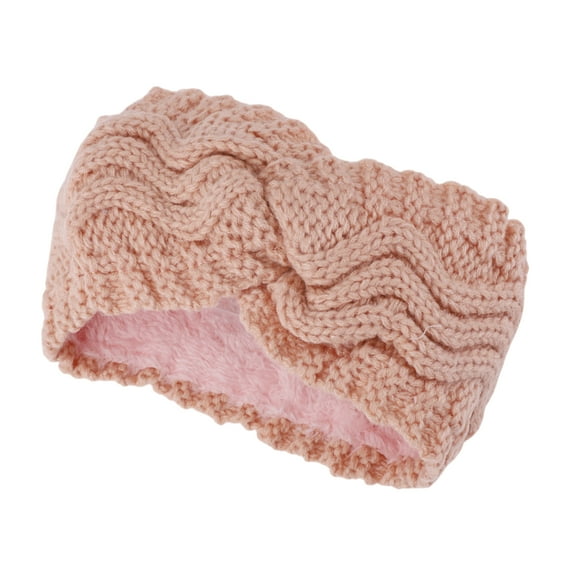 Unique Bargains 1 Pc Women's Warm Headband Winter Ear Warmer Wave Cross Head Wraps Pink