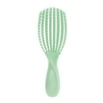 Unique Bargains 1 Pc Comfortable Hollow Hair Brush for Curly Straight Wavy Hair ABS Green